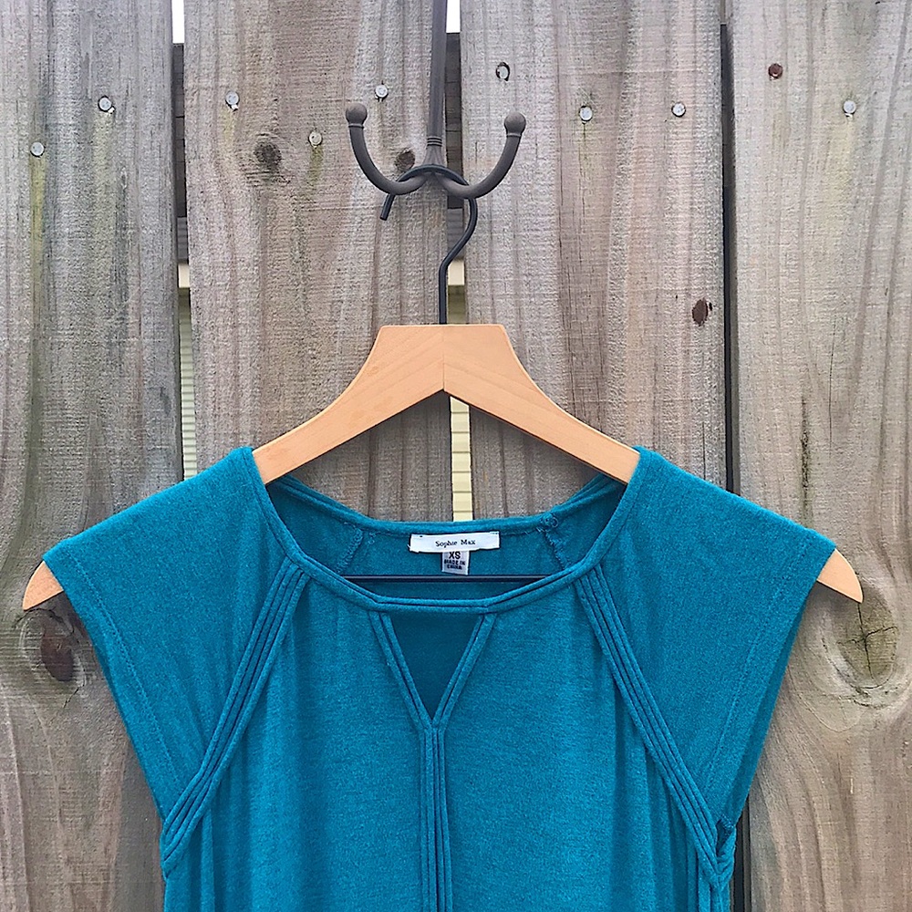 Sophia Max Teal Tunic- Size XS - Picture 2 of 4